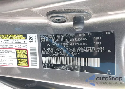 2018 Toyota Sienna Xle Premium 8 Passenger z USA, uszkodzony, nr VIN 5TDYZ3DC6JS939876